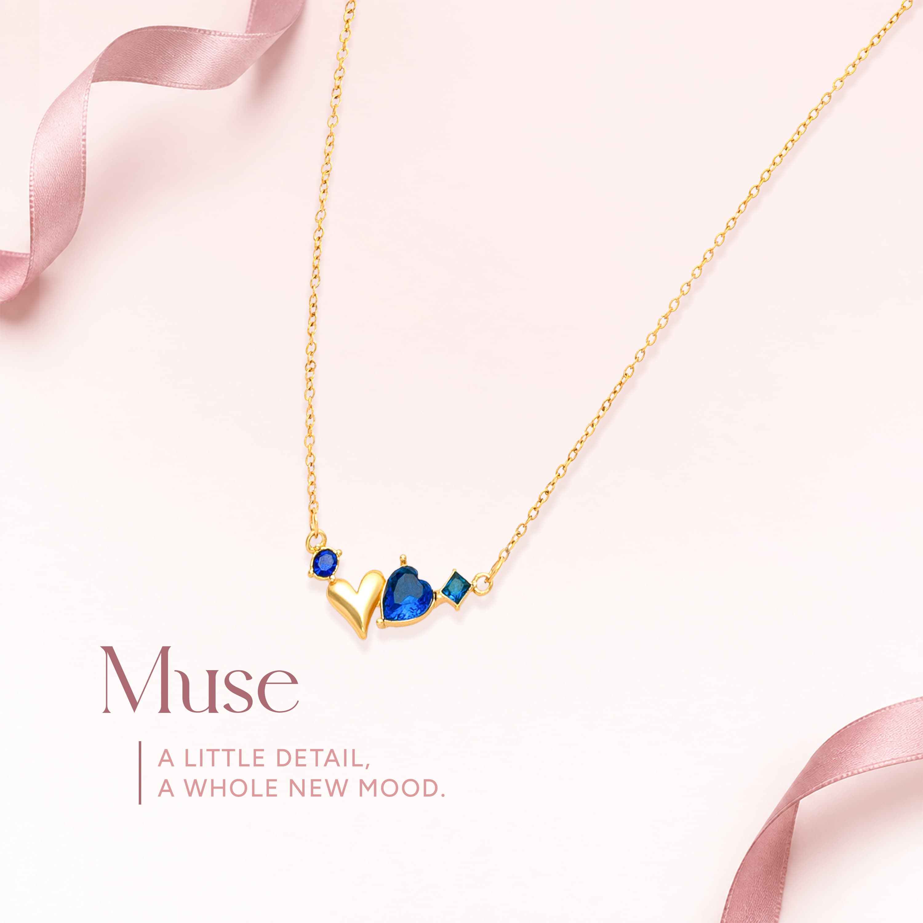 Gold Blue Heart